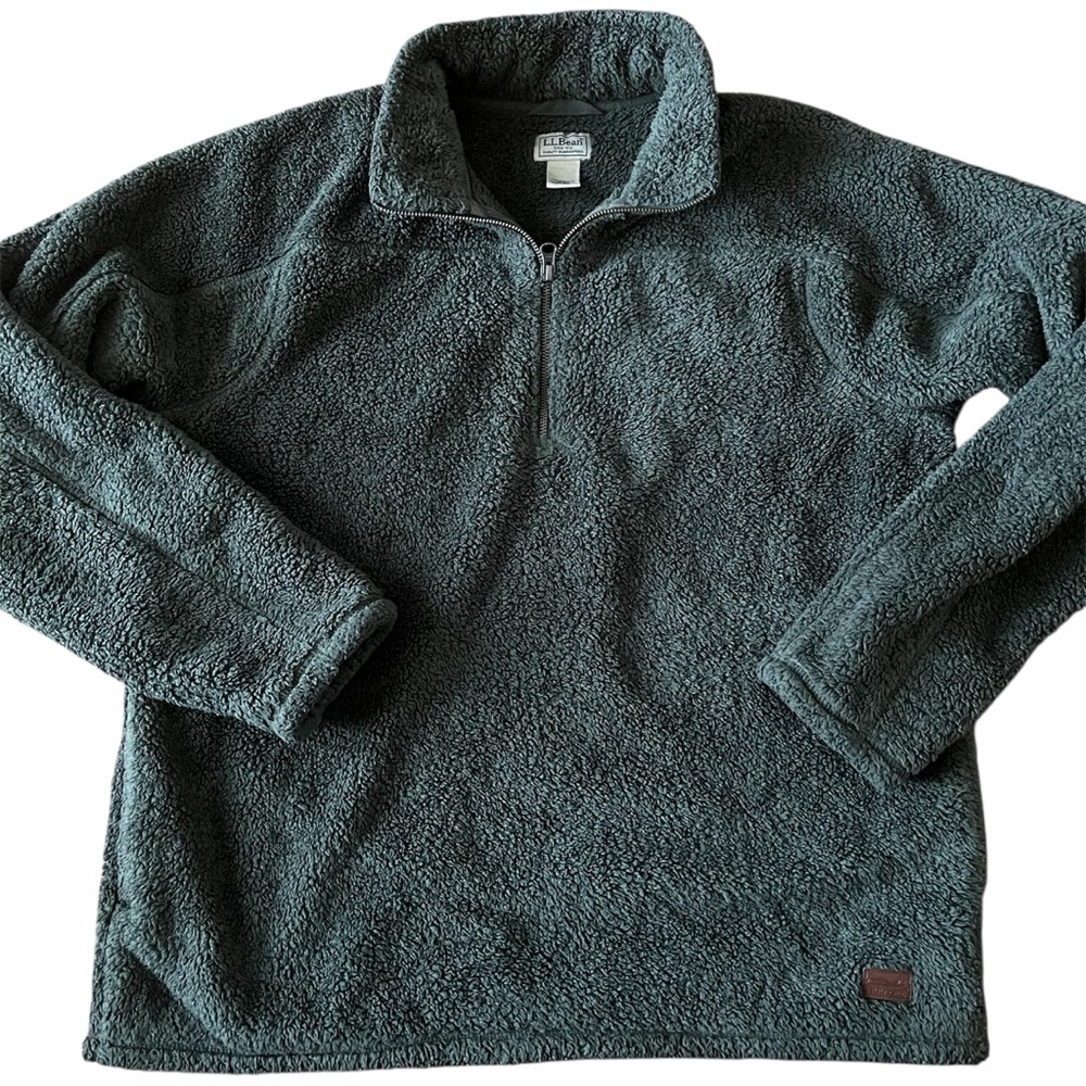 L.L. Bean Men's Dark Green Zip-Up Sweater
